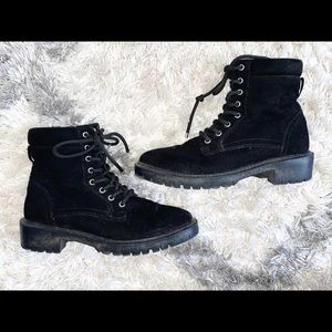 Forever 21 black faux leather ankle boots